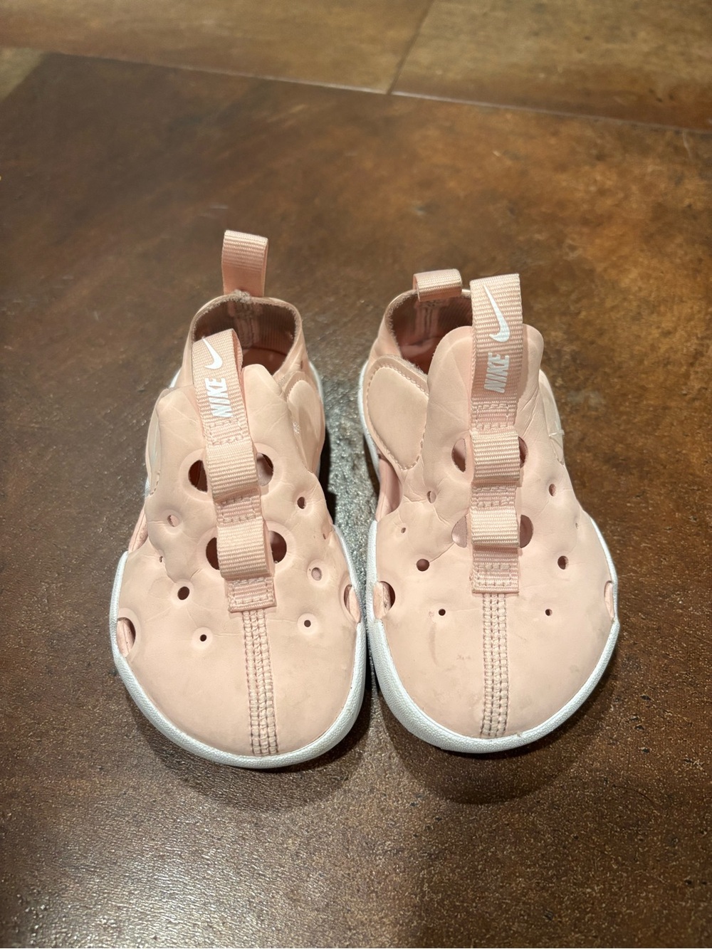 Nike Kids Blush Pink Slip-On Sport Sandals